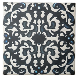 Azulejo Morado negro y Verde azulado al estilo toscano bla