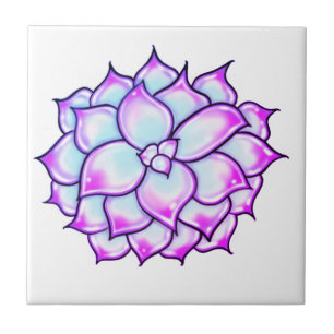 Azulejo Morado Suculento Bloom
