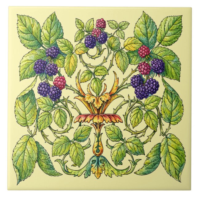 Azulejo Moras de la era victoriana retro (Frente)