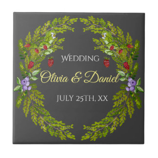 Azulejo Moras de la selva acuática boda wreath