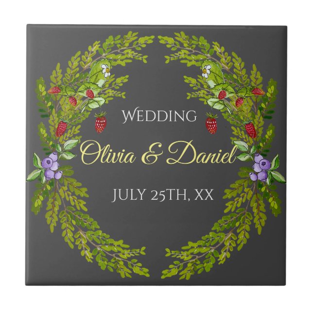 Azulejo Moras de la selva acuática boda wreath (Frente)