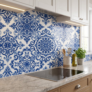 Azulejo Morisco Azul Marino Sin Costuras