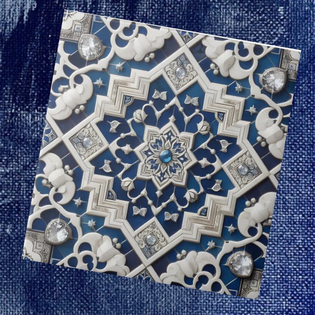 Azulejo Moroccan Mediterranean Faux Diamond Tile Pattern (Subido por el creador)