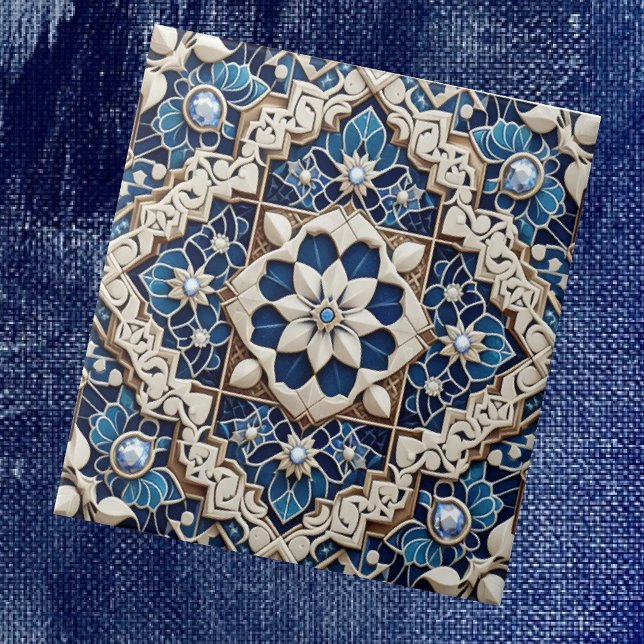 Azulejo Moroccan Mediterranean Faux Diamond Tile Pattern (Subido por el creador)