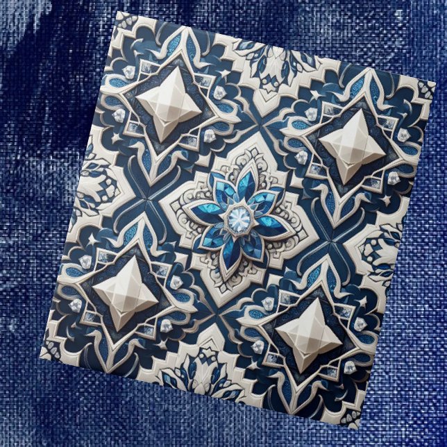 Azulejo Moroccan Mediterranean Faux Diamond Tile Pattern (Subido por el creador)