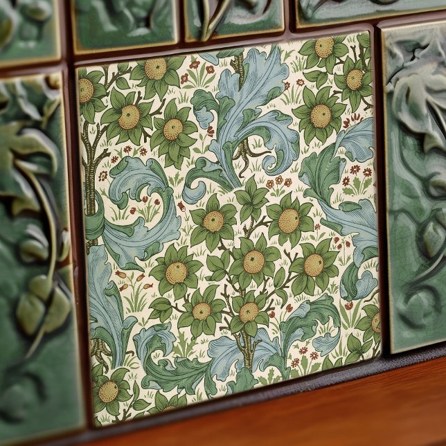 Azulejo Morris Dearle Art Nouveau Floral Victorian Repro (Subido por el creador)