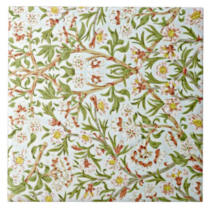 Azulejo Morris - delicado patrón de flor en flor