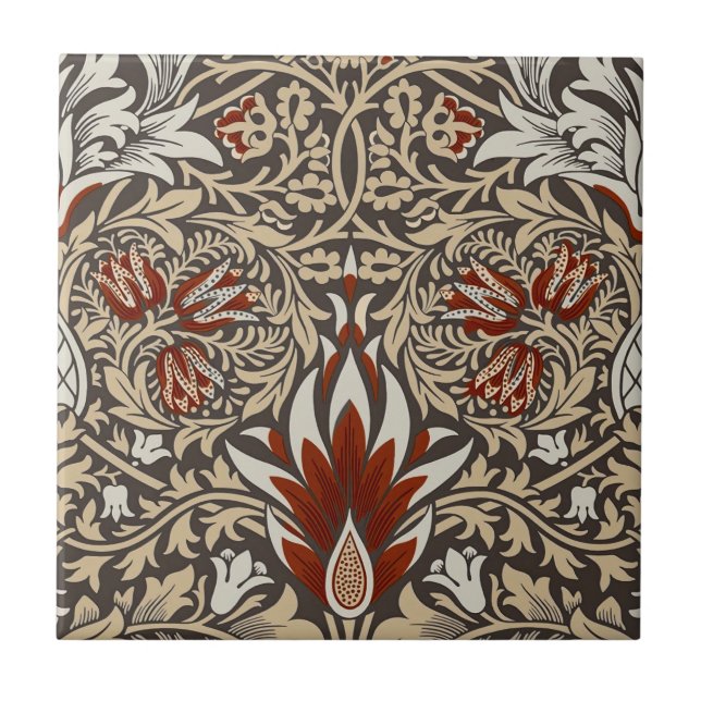 Azulejo Morris Snakeshead Floral Classic Earth Tones (Frente)