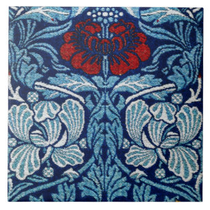 Azulejo Morris Vintage 1890 Tulip & Rosa Pattern Blue
