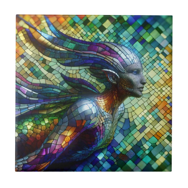 Azulejo Mosaica sirena a la derecha (Frente)