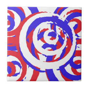 Azulejo Mosaico abstracto rojo blanco y azul