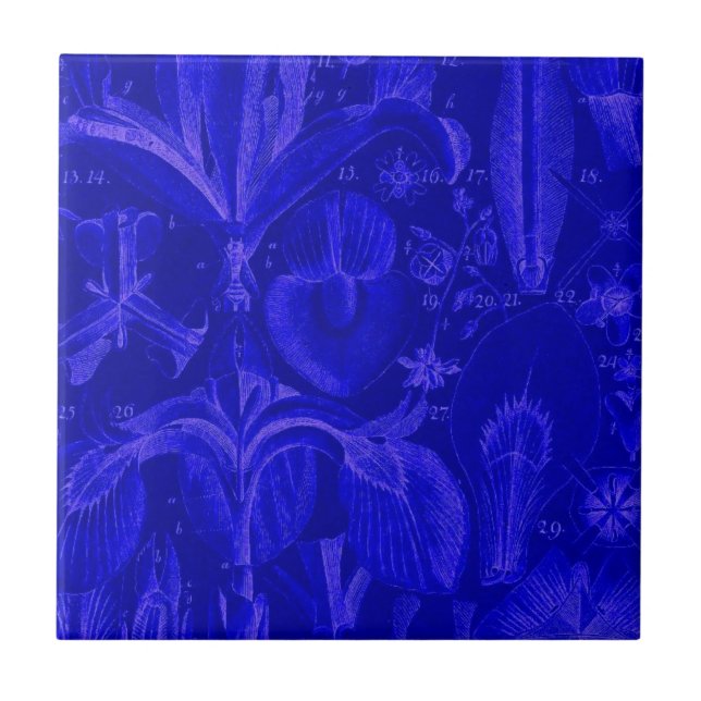 Azulejo Mosaico azul de color (Frente)