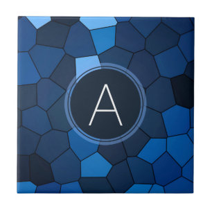 Azulejo Mosaico azul del vitral