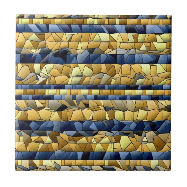 Azulejo Mosaico Azul Y Amarillo - Mezcla Y Coincide Con Mo (Frente)