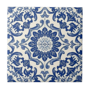 Azulejo mosaico azul y blanco granel