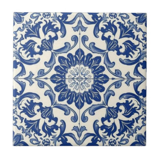 Azulejo mosaico azul y blanco granel
