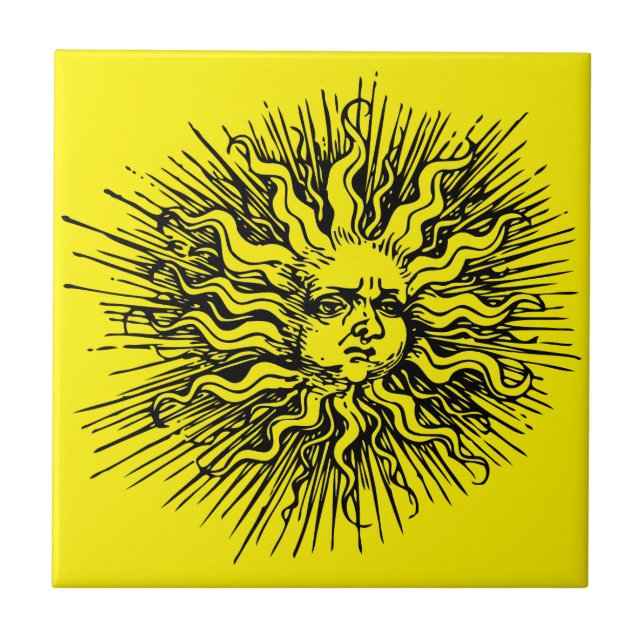 Azulejo Mosaico Celestial Ornate Sun Vintage (Frente)