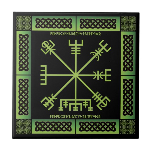 Azulejo Mosaico cerámico Celtic Vegvisir (Frente)