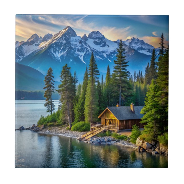 Azulejo Mosaico cerámico con vistas a la montaña (Frente)