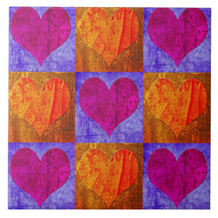 Azulejo Mosaico Cerámico De Corazón