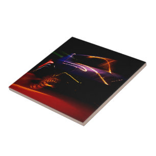 Azulejo mosaico cerámico de danza del coche púrpura