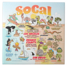 Mosaico cerámico de escena SoCal