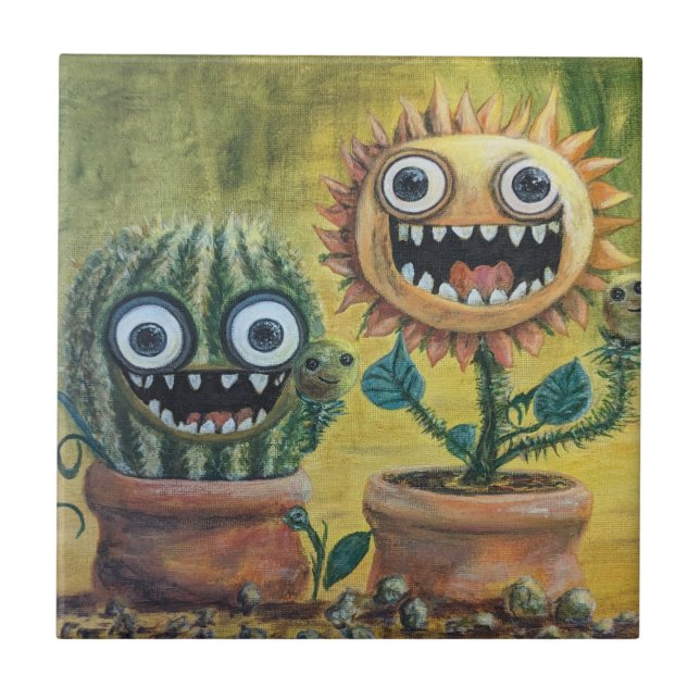 Azulejo Mosaico cerámico de fantasía, pequeño (4,25" x 4,2 (Frente)