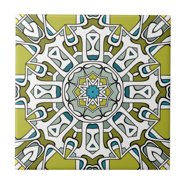 Azulejo Mosaico cerámico de inspiración celta (Frente)