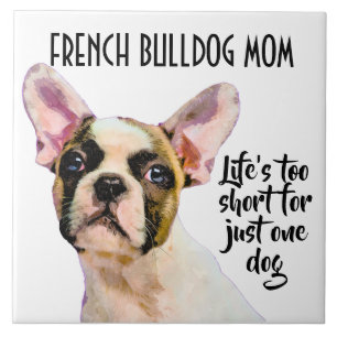 Azulejo Mosaico cerámico de la mamá del Bulldog francés