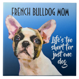 Azulejo Mosaico cerámico de la mamá del Bulldog francés