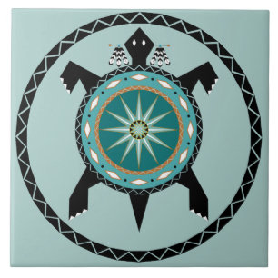 Azulejo Mosaico cerámico de tortuga nativa