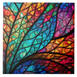 Azulejo Mosaico cerámico de vidrio manchado radiante