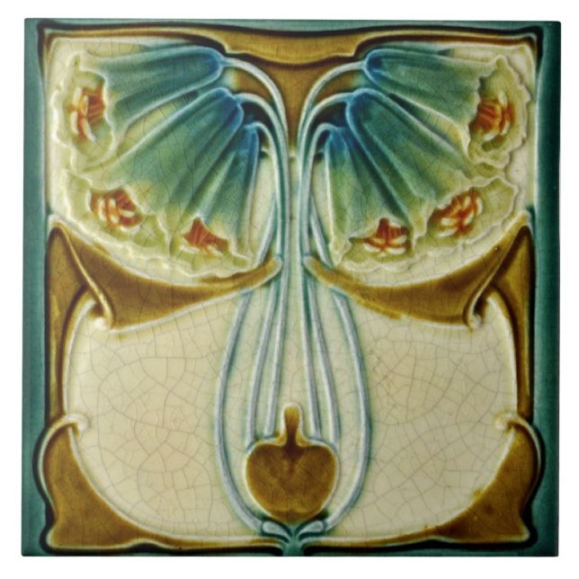 Azulejo Mosaico cerámico decorativo de estilo Art Nouveau  (Frente)