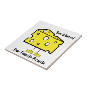 Azulejo Mosaico cerámico dice pizza favorita del queso