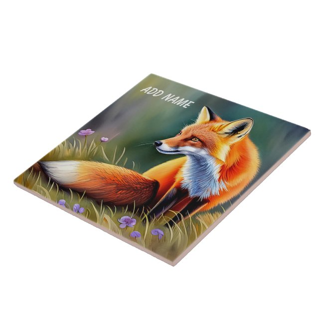 Azulejo Mosaico cerámico infantil Fox personalizado (Lado)