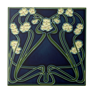 Azulejo Mosaico cerámico - Marfil de Art Nouveau