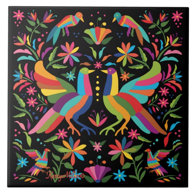 Azulejo Mosaico cerámico mexicano Otomi (Frente)