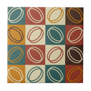 Azulejo Mosaico Cerámico Moderno De Mediados Del Siglo