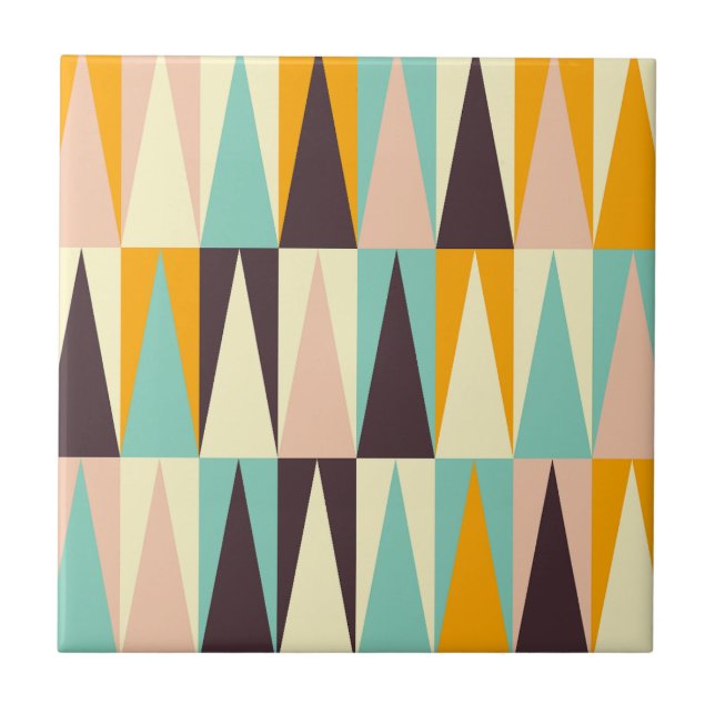 Azulejo Mosaico Cerámico Moderno De Mediados Del Siglo (Frente)