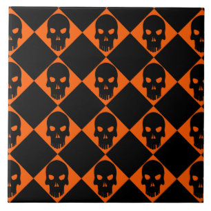 Azulejo Mosaico cerámico negro de Halloween