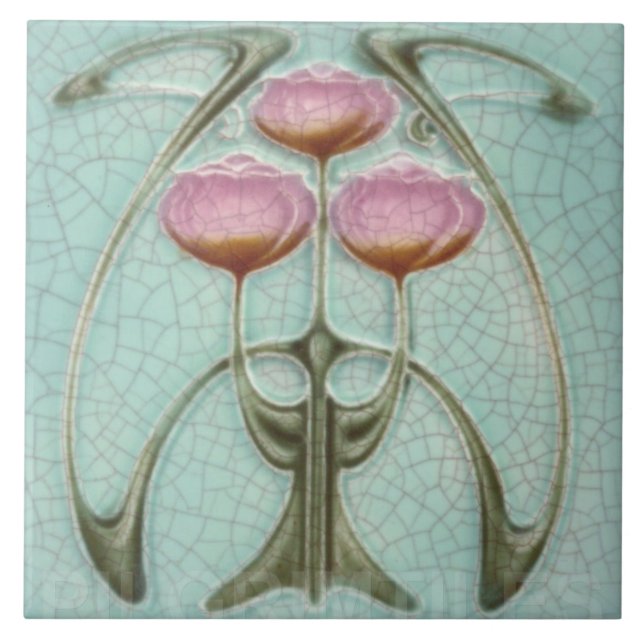 Azulejo Mosaico cerámico - Pink antiguo (Frente)