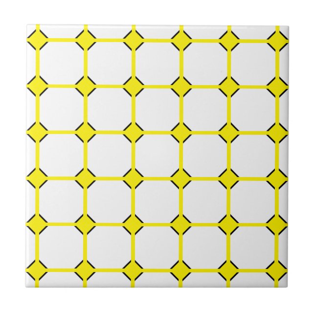 Azulejo Mosaico cerámico Rhombus Amarillo, pequeño (4,25"  (Frente)
