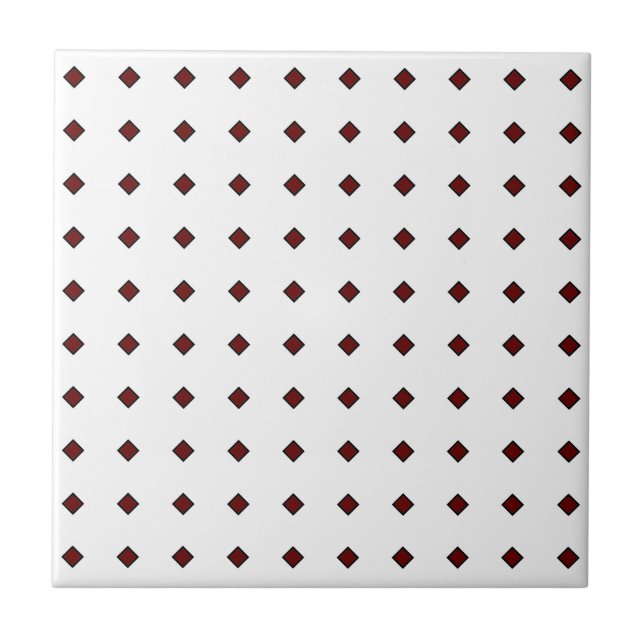 Azulejo Mosaico cerámico rojo/blanco oscuro, pequeño (4,25 (Frente)