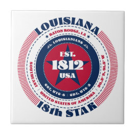 Azulejo Mosaico cerámico rojo, blanco y azul de Luisiana