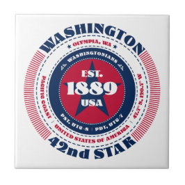 Azulejo Mosaico cerámico rojo, blanco y azul de Washington