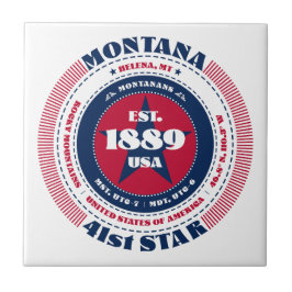 Azulejo Mosaico cerámico rojo, blanco y azul Montana