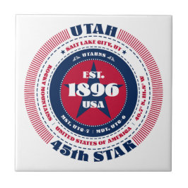 Azulejo Mosaico cerámico rojo, blanco y azul Utah