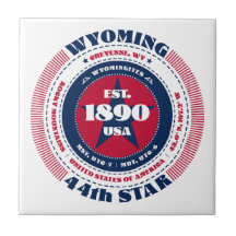 Mosaico cerámico rojo, blanco y azul Wyoming