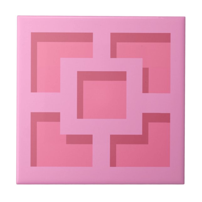 Azulejo Mosaico cerámico rosado retro (Frente)