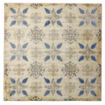 Azulejo Mosaico cerámico Rústico Vintage Blue Faux<br><div class="desc">Patrón vintage de fondo rústico azul y capeado. Perfecto para una casa de campo y decoración de casita de campo con azulejos de cerámica. 100% de satisfacción del cliente con "Zazzle" todos los días.</div>